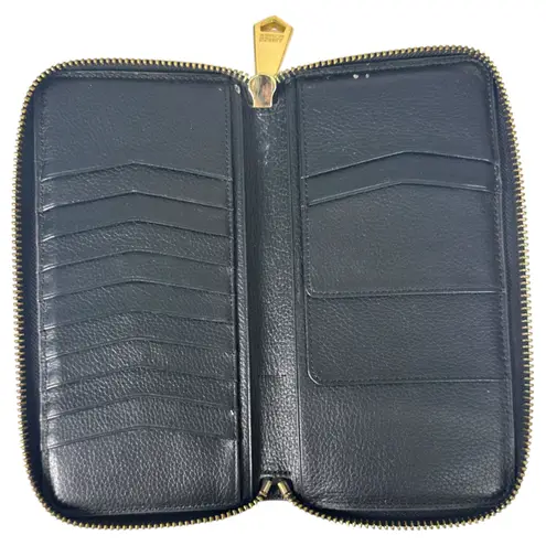 Aimee Kestenberg Black White Leather Oversized Full Zip Wallet