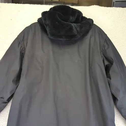 Obermeyer Womens Divine Long Parka Winter Ski Snow Coat Jacket Black 12 Fur Hood