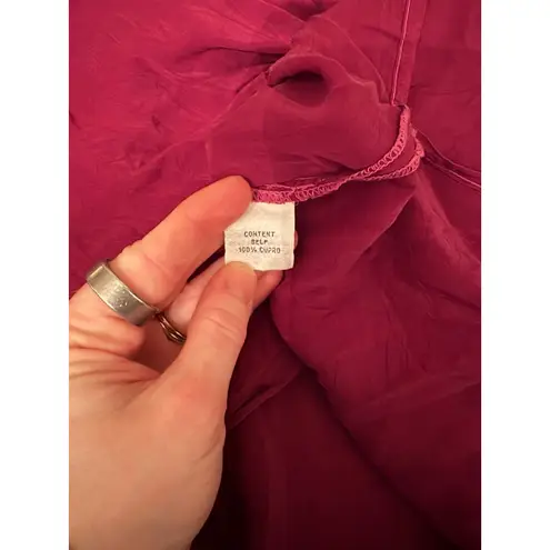 Maven West NWT Cargo Dark Red Silky Cupro Button Down Shirt Tie Front Medium