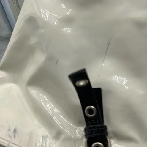 Giuseppe Zanotti white and black patent leather purse-has stains see description