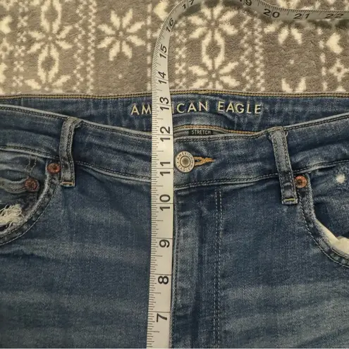 American Eagle  Stretch Super High Rise Flare Ripped 2762 Size 14