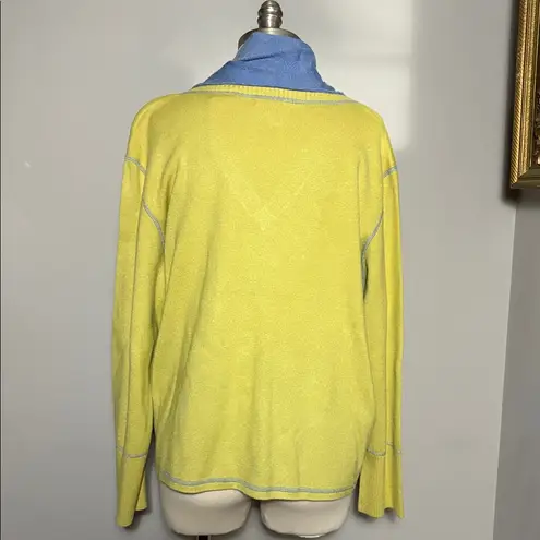 Sigrid Olsen NEW 2X Color Me In Lime Green Sweater with Scarf Silk Blend NWT