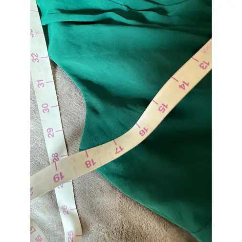 NWT Dessy 12 Regular Green Gown SLEEVELESS DRAPED CHIFFON MAXI DRESS FRONT SLIT