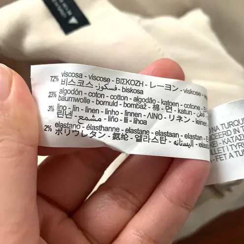 ZARA  Full Length Trousers with Cutout Opening in Ecru Off White - Image 14