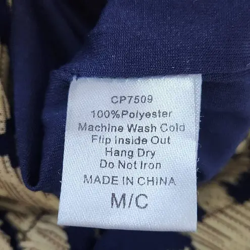 TCEC Navy and Tan Print Jogger Pants Size Medium Boho Joggers