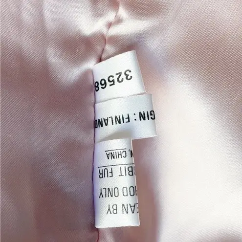 Vintage 80s Rabbit Fur Fox Tail Short Jacket Coat Made in Hong Kong Size Medium Gray