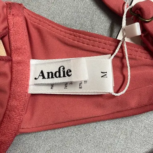 ANDIE  Womens Medium Sicily Swim Bikini Top Pink  Adjustable Straps NWT