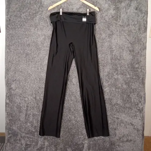 Khy Sleek Stretch Cutout Foldover Stretch Pants Flare Womens Medium Black