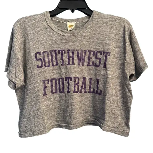Russell Athletic 1970s Vintage Southwestern College Football Crop Top, Large