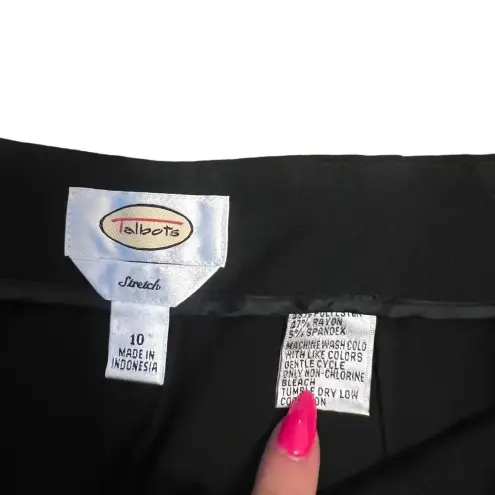 Talbots  Women's Black Dress Pants Size 10 Straight Leg Formal‎ Solid Zip Closure