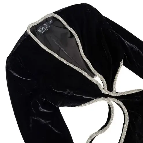 PatBO Cut Out Mini Dress With Rhinestone Trim in Black Size 2