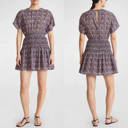 Apiece Apart Women's Black Mana Floral Print Mini Dress Size XS