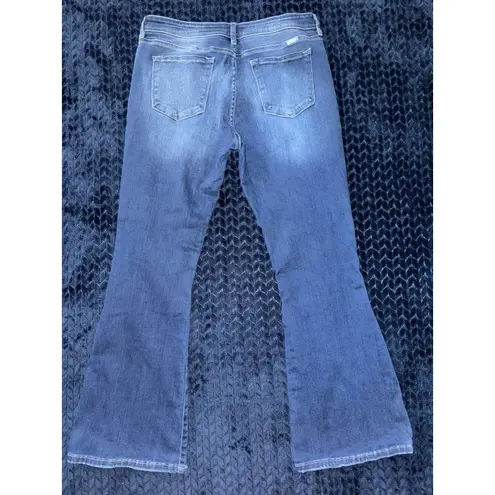 KANCAN Women's Blue Denim Distressed Mid rise Flared Medium Wash Size 31