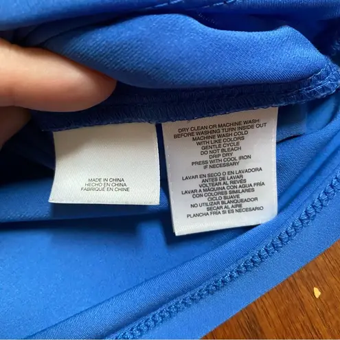 Kasper Work Business Top Sleeveless Blouse Blue Decorative Accent Size Small