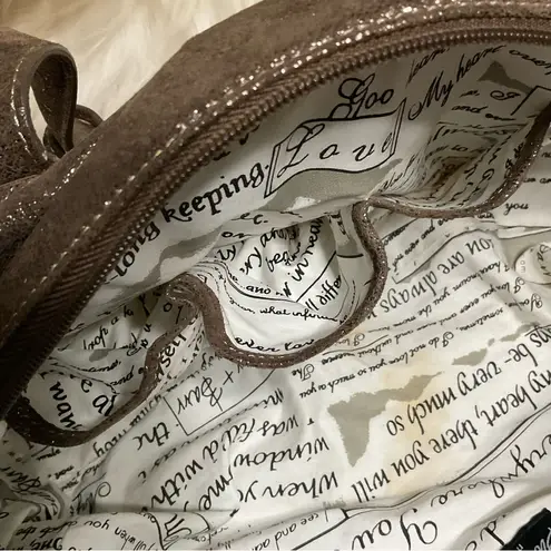 Barr & Barr Y2K Leather Bag Satchel Quilted Bronze Gold Retro Glam w/ Long Strap Brown