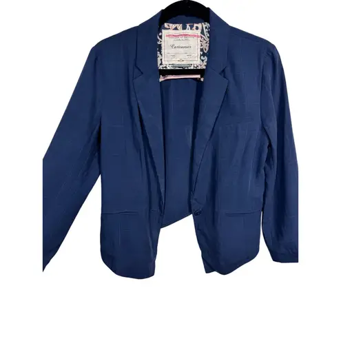 Cartonnier Women's Navy Blue Blazer Size 4 Lyocell Lined Career Work Jacket