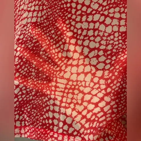 Susan Graver  red sheer open front cardigan