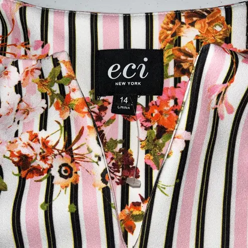 ECI HOST PICK - NWOT Floral Stripe Dress with Bell Sleeves