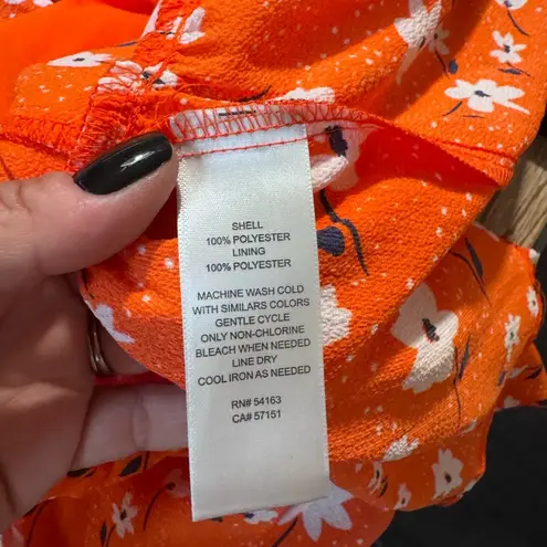 Eliza J Orange Long Sleeve Sundress with Ruffled Tiers