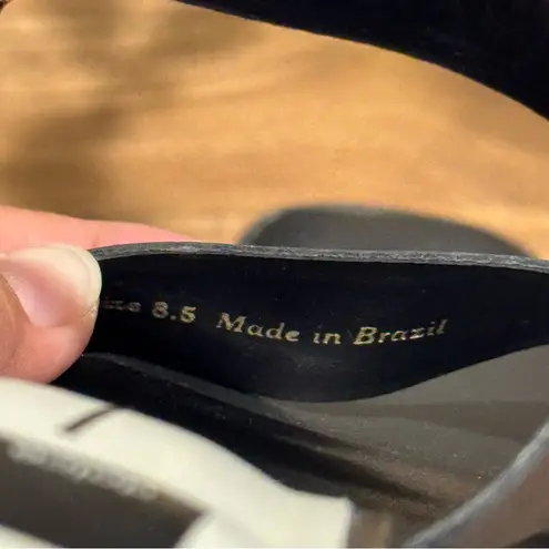 Dolce Vita 8.5 Black Riva Slip On Block Heel Sandals Boho Wedding Chic Vacation