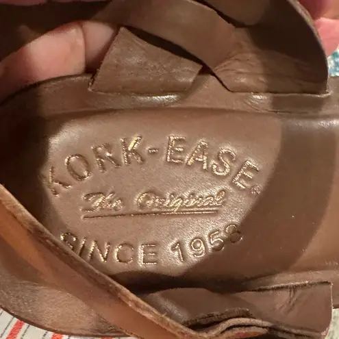 Kork-Ease MYRNA PLATFORM BROWN TAN LEATHER SANDAL 7 38