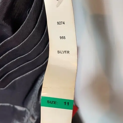 Snap One Shoulder Bubble Skirt Silver Metallic Dress Silver Size undefined