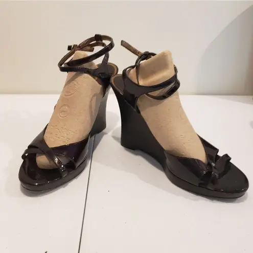 Enzo Angiolini Black Wedge Sandals