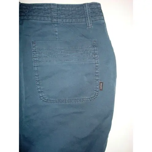 prAna New NWT Womens 12 Pants Sancho Slim Organic Dark Sky Blue Hike Climb Walk