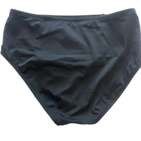 NWT! Sonnet Shores Shirred Front Women's High Waist Bikini Swimsuit Bottom Sz 6 Black