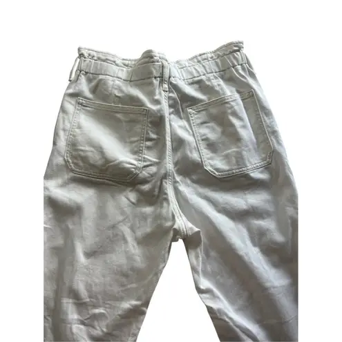 J Crew White Crop Elastic Paper Bag Waist Denim Size 29