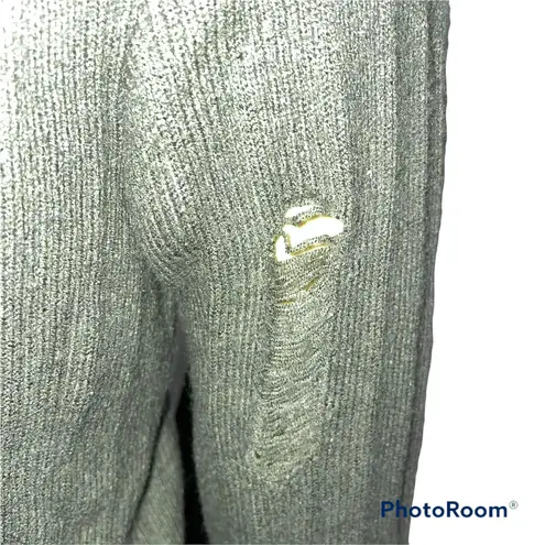 Lorena Rose Lace Up Destroyed Cropped Sweater