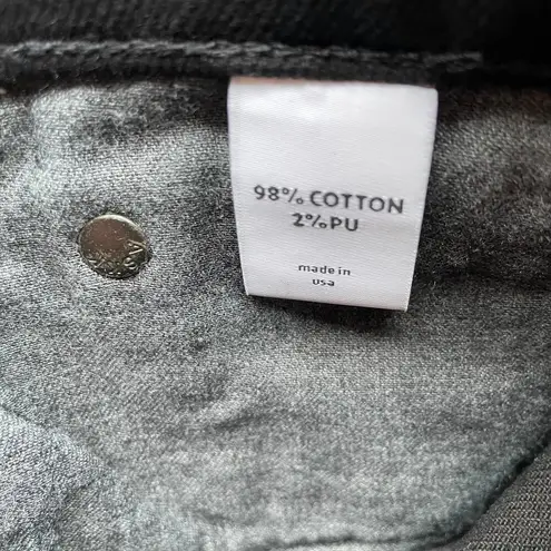 Askk NY Crop Slim Wide Leg Jeans Raw Hem Black Resin Size 30 NEW