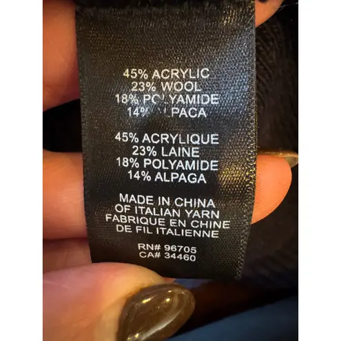 Rebecca Taylor Sweater Women Large Blue Ribbed Knit Wool Alpaca Blend Peplum Hem