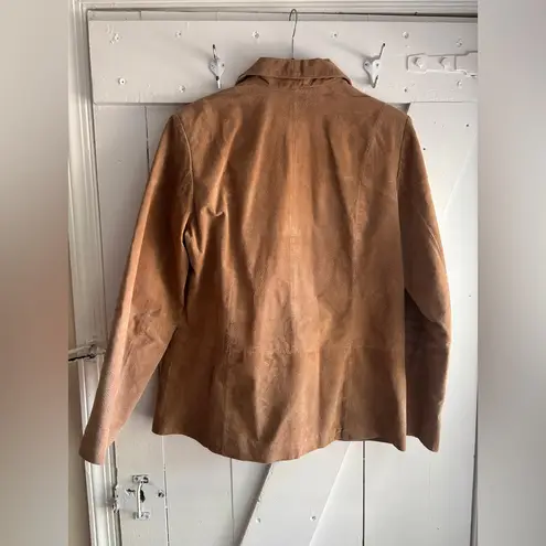 Chadwick's Chadwick’s Tan Suede Leather Blazer Jacket Women’s Size 12