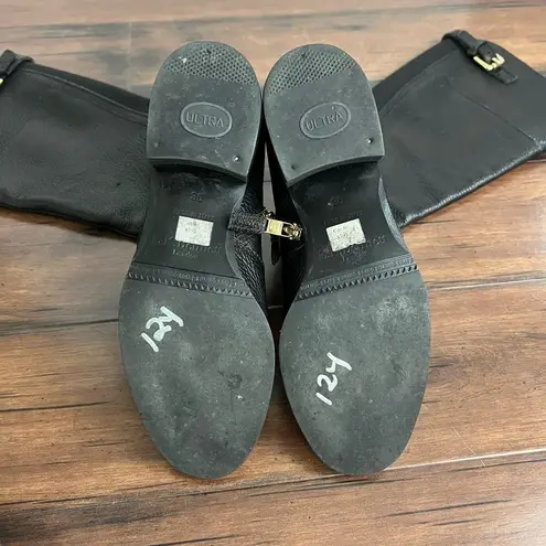 LK Bennett L.K. Bennett Carole Black Stretch Leather Knee Boots - Size 5.5 / 36