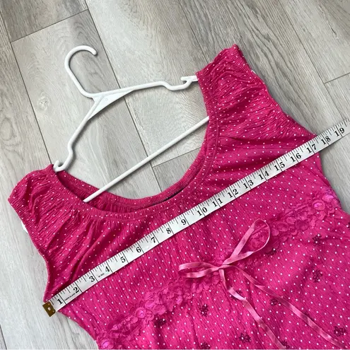 Y2K Polka Dot Top floral sleeveless womens Pink (xlarge) ribbon vintage casual Size XL