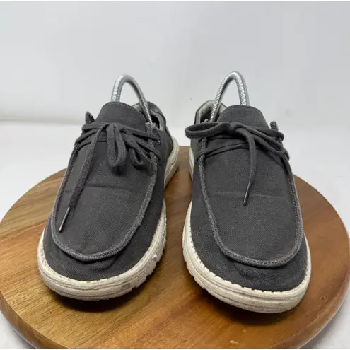 Hey Dude Wendy Chambray Off Black Slip On Loafer Shoes Size 9 Womens