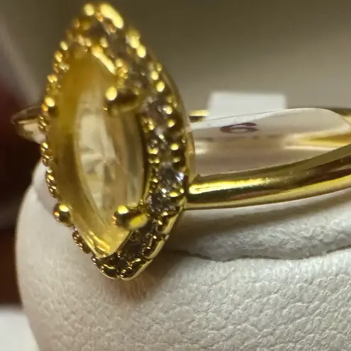 Stunning Setting Lab Created Yellow Citrines and White Topaz on a Solid .925 GP Gold