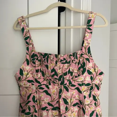 AGUA BY AGUA BENDITA Pink Hortencia Dos Gardenias Rosa Midi Dress Sleeveless Size M