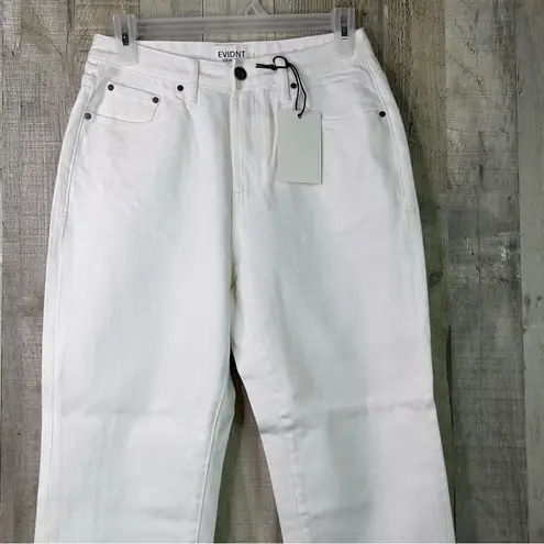 EVIDNT Los Angeles Size 26 Essen Relaxed White Raw Hem Straight Leg Denim Jeans