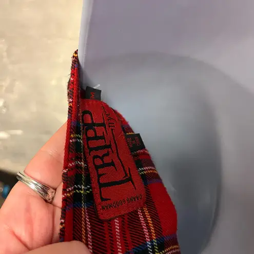 Tripp NYC Tripp Vintage Y2K Red Plaid Black Layered Mesh Micro Mini Skirt Punk Goth Medium