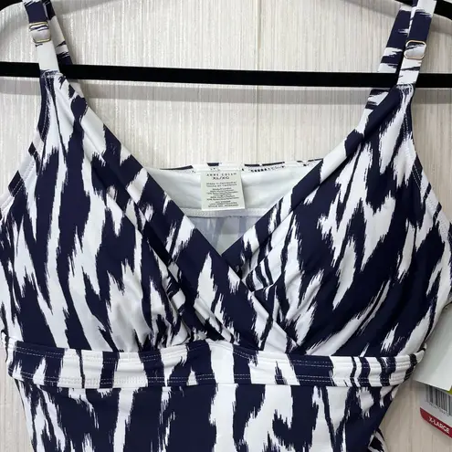 Anne cole NWT Navy Ikat Print Tankini Top XL New with Tags
