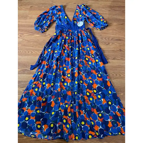 STAUD Affogato printed crepe de chine maxi dress size 4 / small