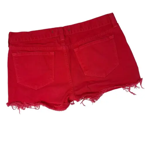 J Brand  Cut Off Shorts in Bright Red Denim Jean Short 100% Cotton Size 29