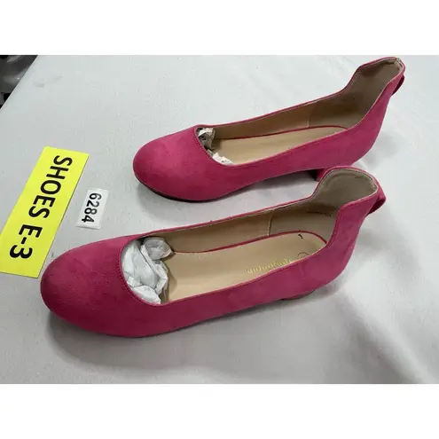Womans Hehainom Jenna Slipon Pumps Size 5 Pink Small Heel Round Toe
