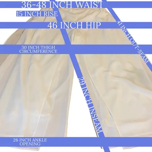 J.R. NITES A VINTAGE CREAM SPLIT LEG CHIFFON EVENING WEAR TROUSERS NWT (20W)