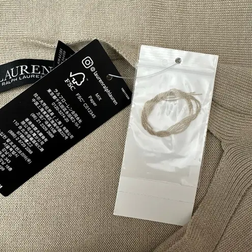 LAUREN RALPH LAUREN Women’s P XS Tan Dolman Sleeve Crop Knit Top Sweater Blouse