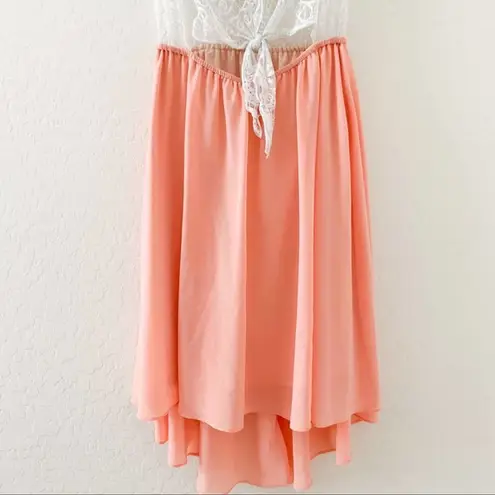 Hot & Delicious white lace orange skirted dress