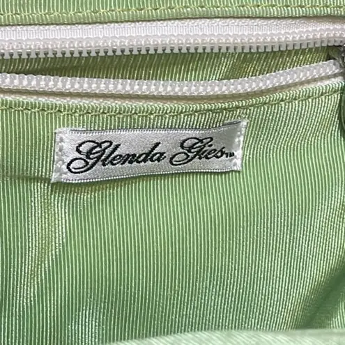 Glenda Gies Handbag lemon lime pink floral snap clutch purse