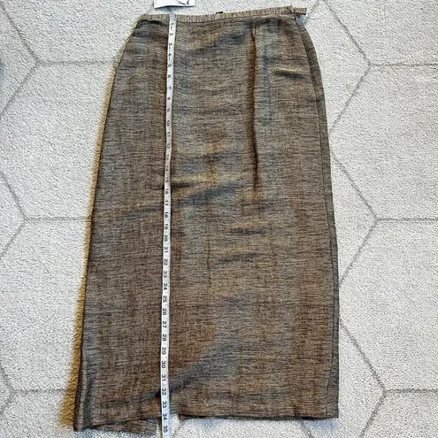 Eileen Fisher NWT  Cotton/Linen Bronze Brown Coordinating Jacket/Skirt Sz S